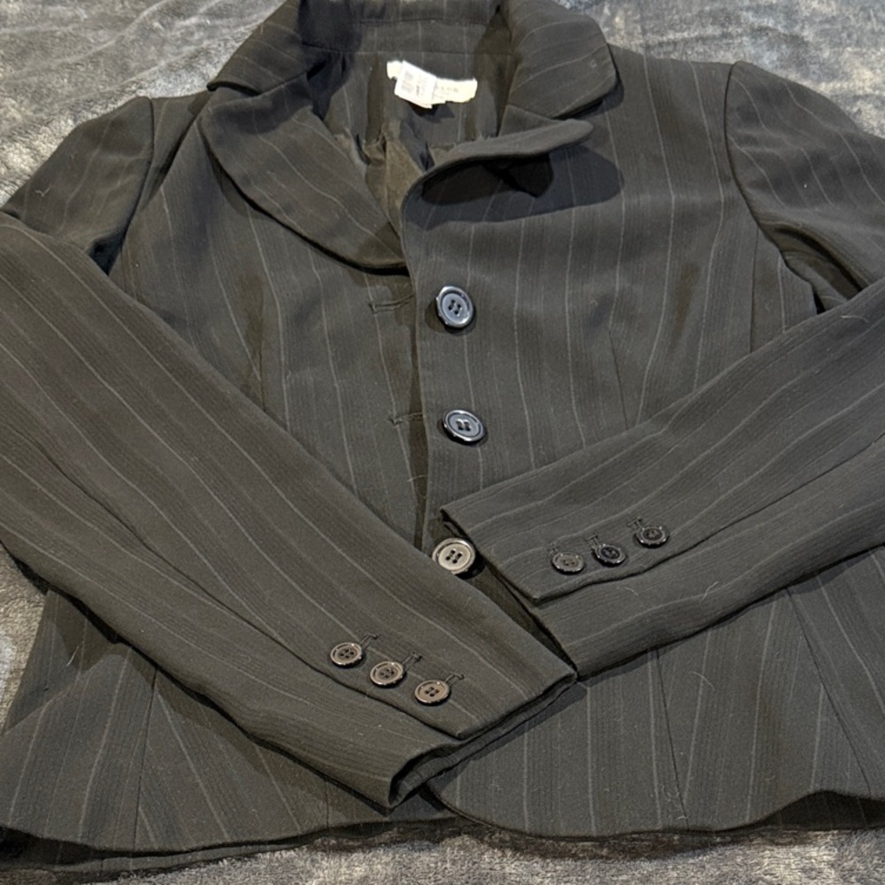 Ann Taylor Charcoal Pinstripe Blazer